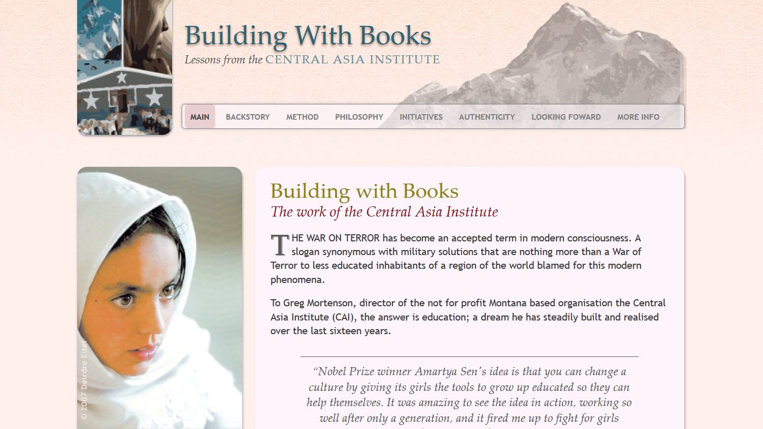 Building with Books homepage.